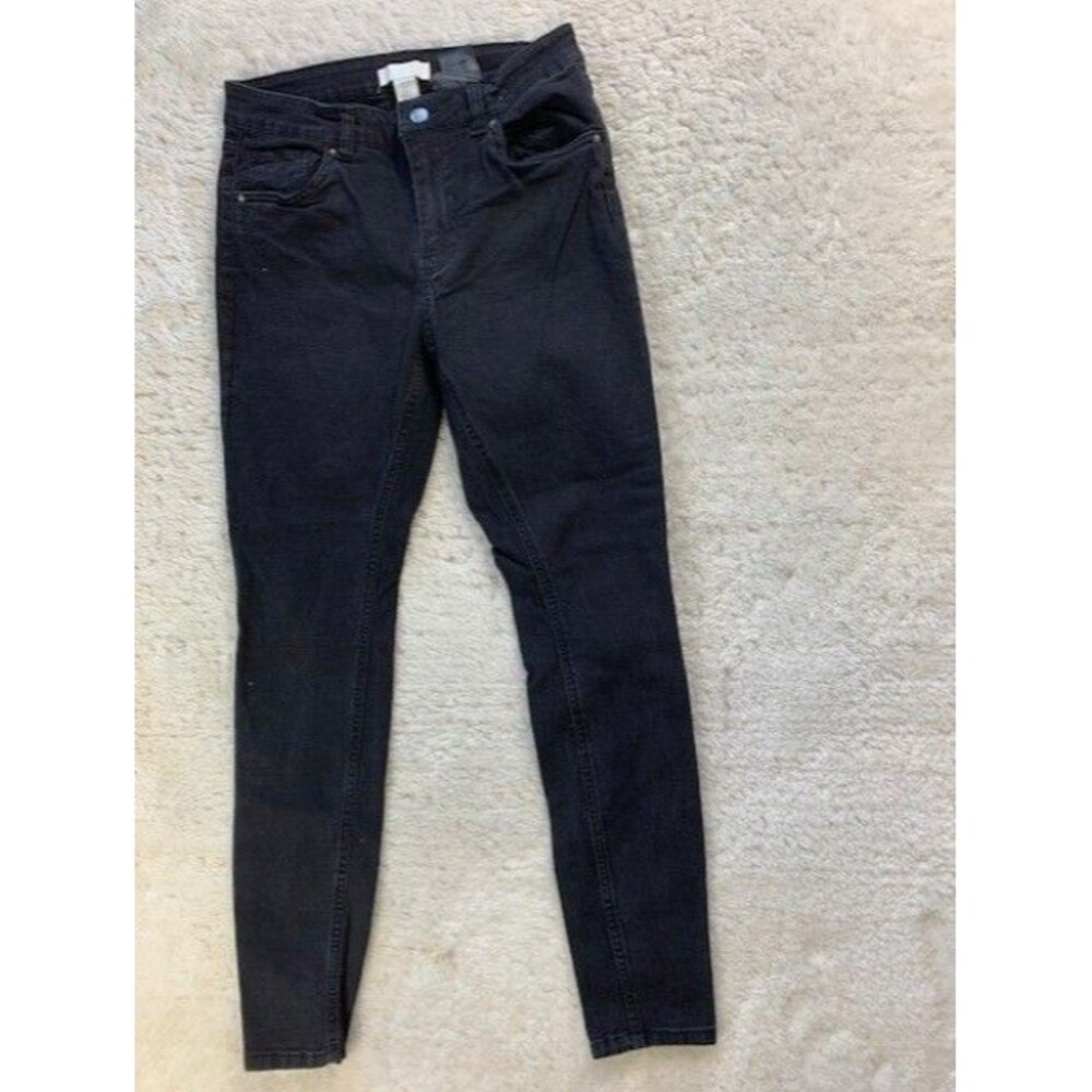 H & M Size 6 Womens Jeans Black Stretch Mid Rise Skinny